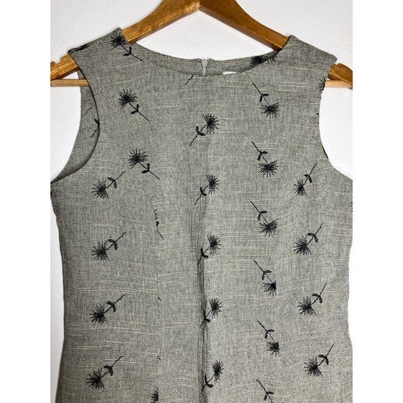 Coldwater Creek Gray Black Embroidered Floral Women's Size 6 Sleeveless Dress - Picture 3 of 8